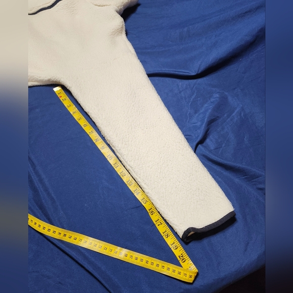 J. Crew Women's Ivory Fleece Sherpa Polartec Long Sleeve Full Zipper Jacket - XL - Picture 10 of 11